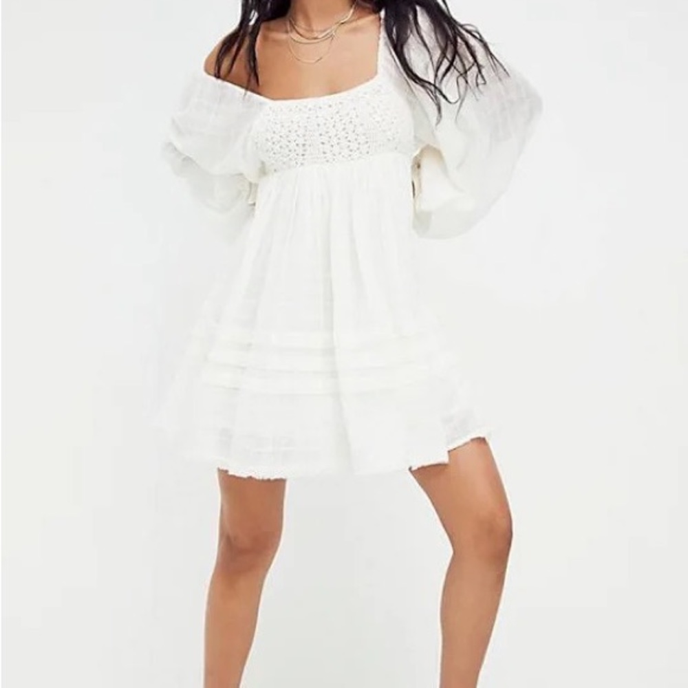 Free People Ari white boho mini dress